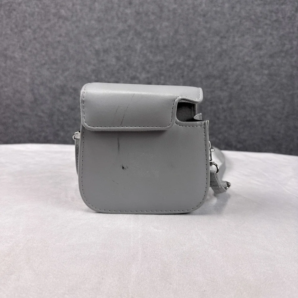 Fujifilm Instax Mini 11 Camera Case Light Gray Faux Leather Protective Bag Strap